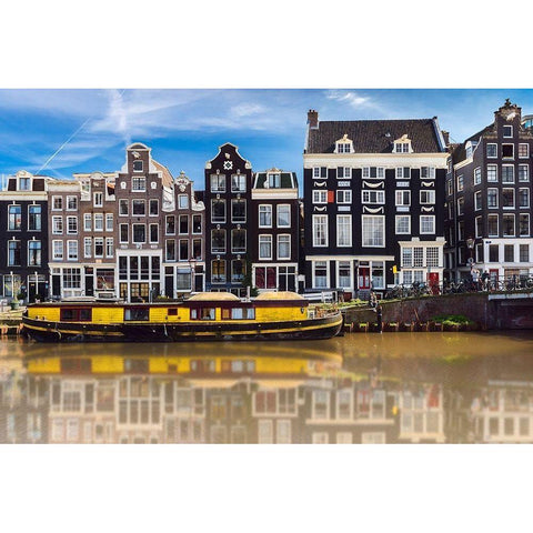 La vieille Amsterdam Gold Ornate Wood Framed Art Print with Double Matting by Bertrande, Arnaud