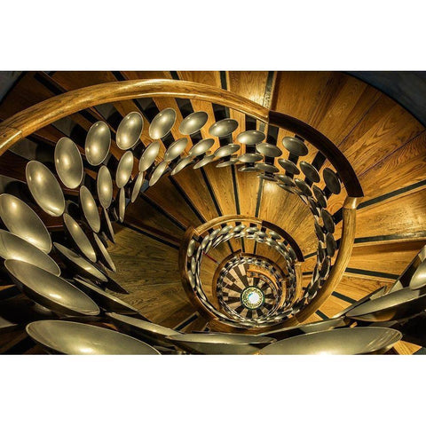 Majic Staircase Gold Ornate Wood Framed Art Print with Double Matting by Ronin