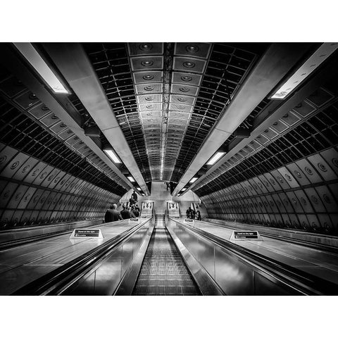 Metro Black Modern Wood Framed Art Print with Double Matting by Ronin