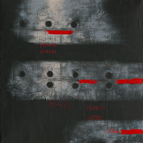 Humano - Diptyque I Black Modern Wood Framed Art Print by Becam, Carole