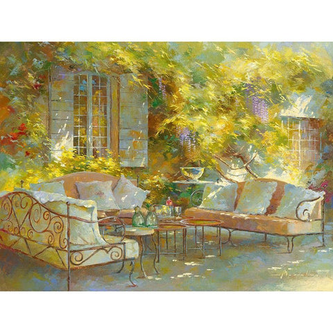 Ambiance Provencale Gold Ornate Wood Framed Art Print with Double Matting by Messely, Johan