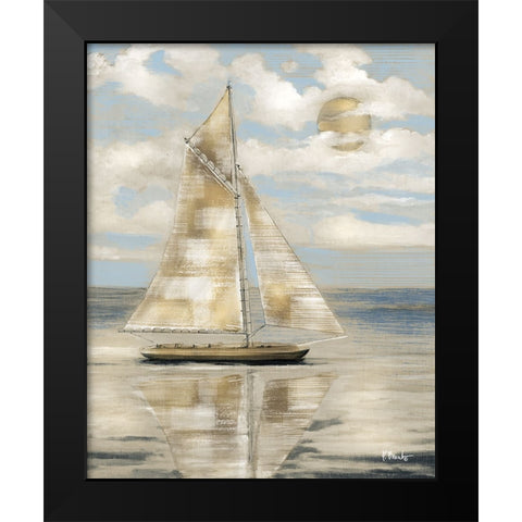Serene Sailboat I - Gold Black Modern Wood Framed Art Print by Brent, Paul