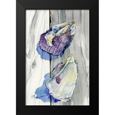 Two Shells on Deck Black Modern Wood Framed Art Print by Brent, Paul