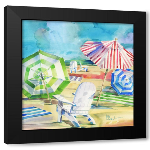 Ventura Beach Square I Black Modern Wood Framed Art Print by Brent, Paul