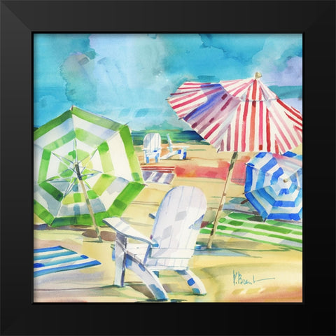 Ventura Beach Square I Black Modern Wood Framed Art Print by Brent, Paul