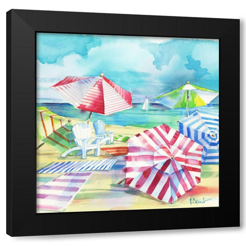 Ventura Beach Square III Black Modern Wood Framed Art Print by Brent, Paul