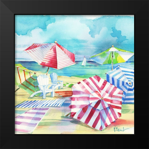 Ventura Beach Square III Black Modern Wood Framed Art Print by Brent, Paul