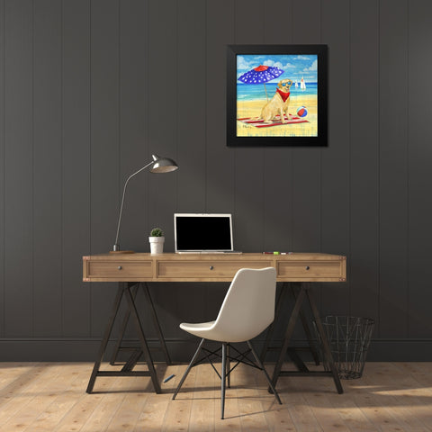 Summer Sun Yellow Lab Black Modern Wood Framed Art Print by Brent, Paul