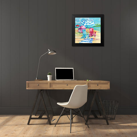 Ventura Beach Square IV Black Modern Wood Framed Art Print by Brent, Paul