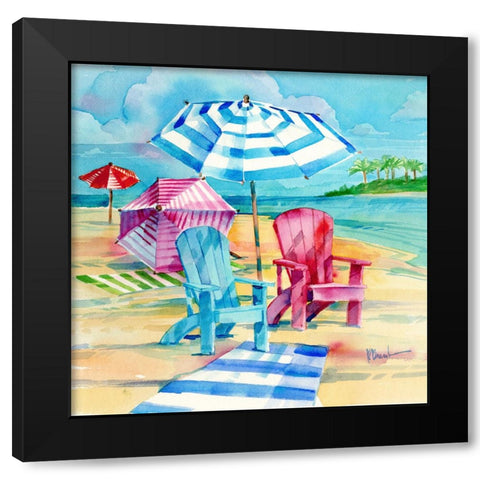 Ventura Beach Square IV Black Modern Wood Framed Art Print by Brent, Paul