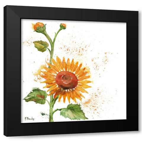 Arianna Sunflowers I - White Black Modern Wood Framed Art Print by Brent, Paul