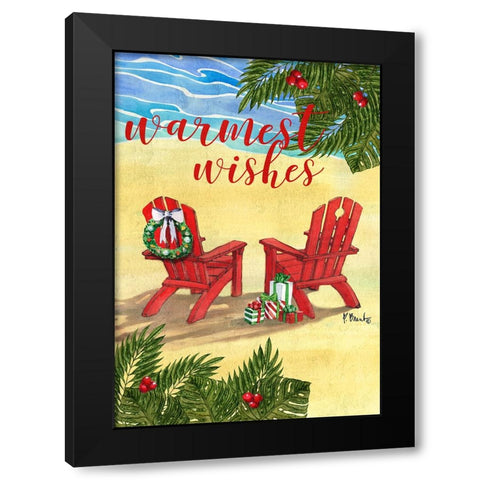 Holiday Adirondack Chairs - Vertical Black Modern Wood Framed Art Print by Brent, Paul