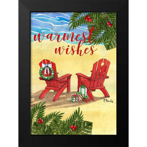 Holiday Adirondack Chairs - Vertical Black Modern Wood Framed Art Print by Brent, Paul