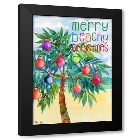 Holiday Aqueous Palm - Vertical Black Modern Wood Framed Art Print by Brent, Paul