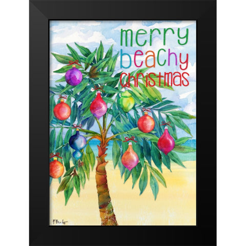 Holiday Aqueous Palm - Vertical Black Modern Wood Framed Art Print by Brent, Paul