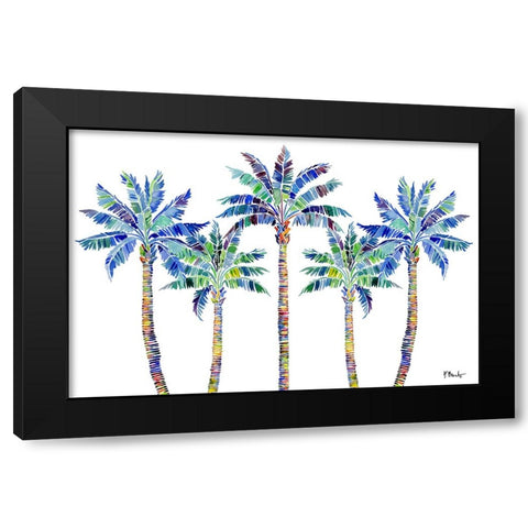 Tahiti Palm Horizontal Black Modern Wood Framed Art Print with Double Matting by Brent, Paul