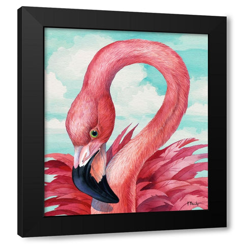 Fab Flamingo Black Modern Wood Framed Art Print with Double Matting by Brent, Paul