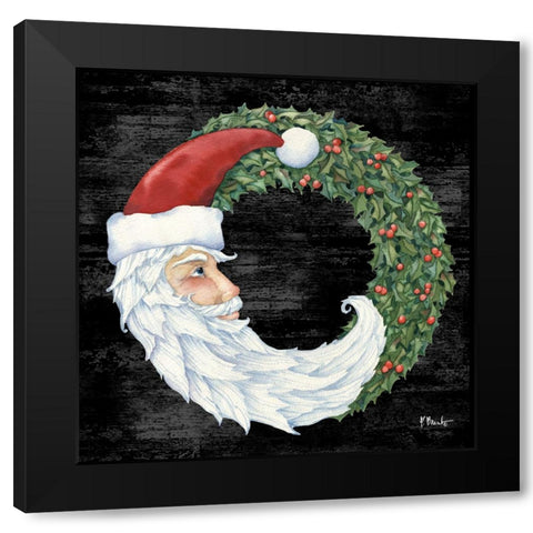 Festive Wreath I - Black Black Modern Wood Framed Art Print with Double Matting by Brent, Paul