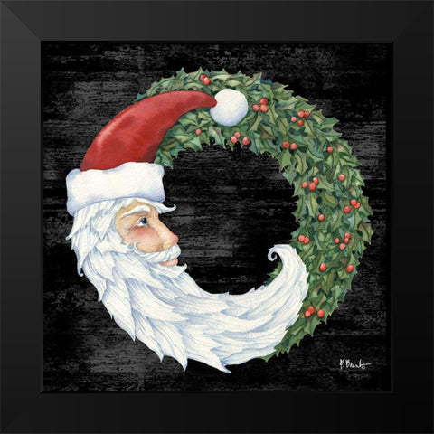 Festive Wreath I - Black Black Modern Wood Framed Art Print by Brent, Paul