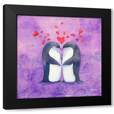 Love Birds II Black Modern Wood Framed Art Print with Double Matting by Brent, Paul