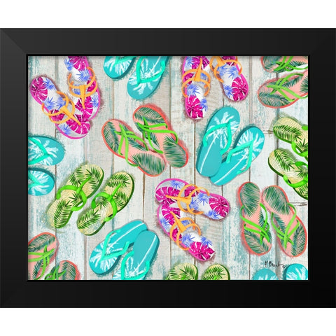 Pompano Sandals Horizontal Black Modern Wood Framed Art Print by Brent, Paul