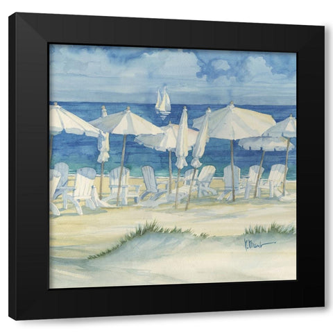 White Dune Beach II Black Modern Wood Framed Art Print by Brent, Paul