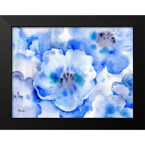 Misty Blue Poppies Black Modern Wood Framed Art Print by Brent, Paul