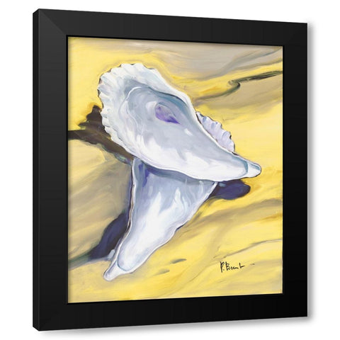 Oysters Close Up - On the Sand Black Modern Wood Framed Art Print by Brent, Paul