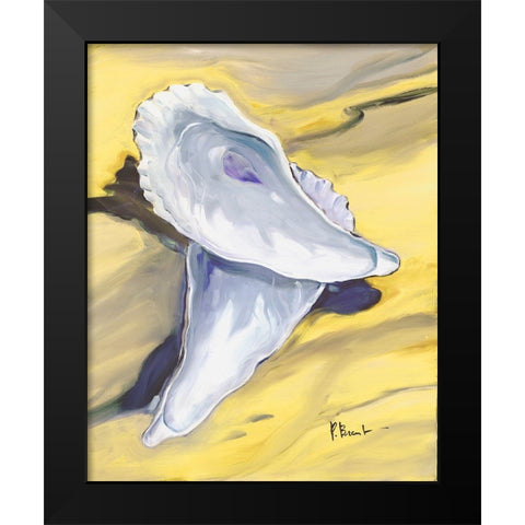 Oysters Close Up - On the Sand Black Modern Wood Framed Art Print by Brent, Paul