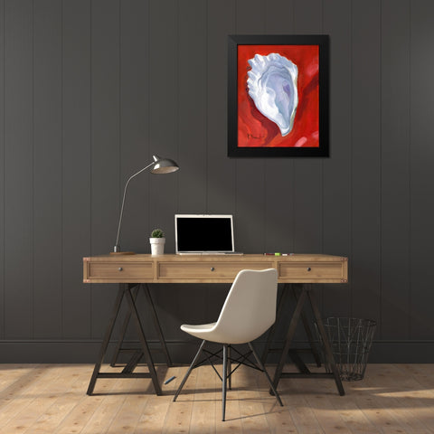 Oyster Close Up IV - Red Black Modern Wood Framed Art Print by Brent, Paul