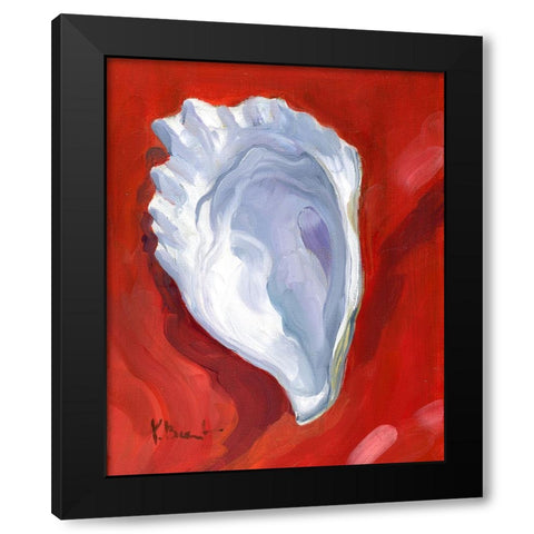 Oyster Close Up IV - Red Black Modern Wood Framed Art Print by Brent, Paul