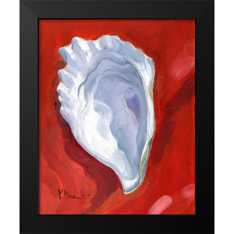 Oyster Close Up IV - Red Black Modern Wood Framed Art Print by Brent, Paul