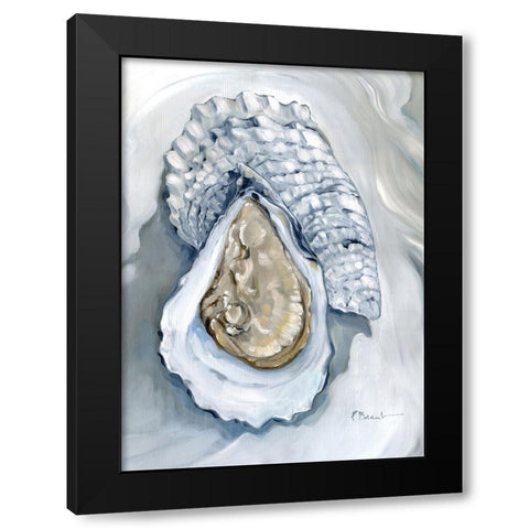Oyster Close Up VII - White Black Modern Wood Framed Art Print by Brent, Paul