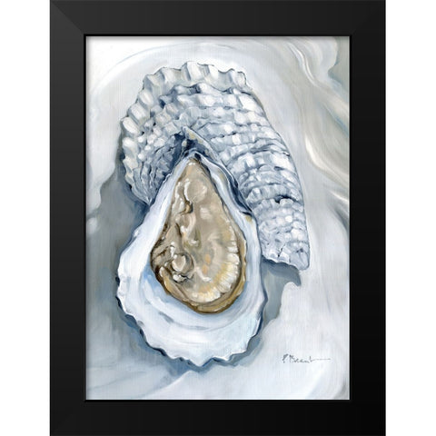 Oyster Close Up VII - White Black Modern Wood Framed Art Print by Brent, Paul