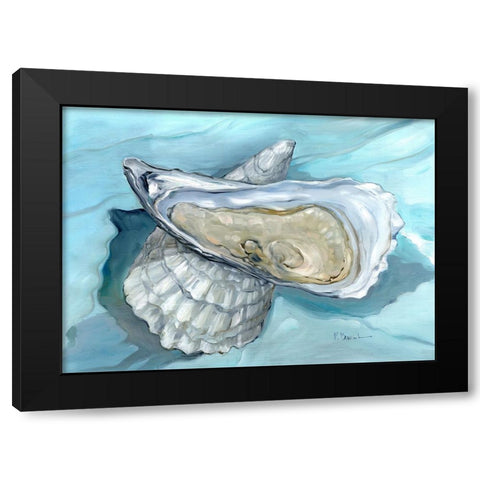 Oyster Close Up VIII - Aqua Black Modern Wood Framed Art Print by Brent, Paul