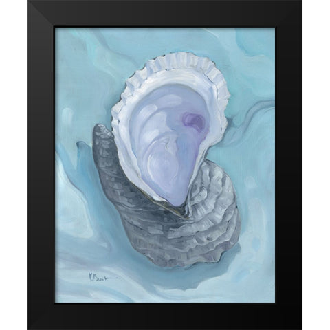 Oyster Close Up X - Aqua Black Modern Wood Framed Art Print by Brent, Paul