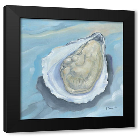 Oyster Close Up XI - Aqua Black Modern Wood Framed Art Print with Double Matting by Brent, Paul