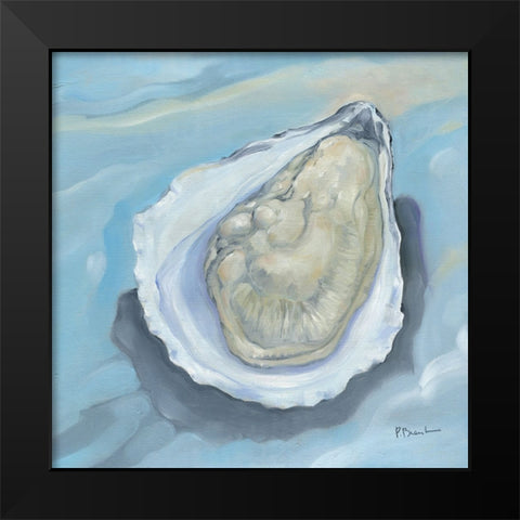 Oyster Close Up XI - Aqua Black Modern Wood Framed Art Print by Brent, Paul