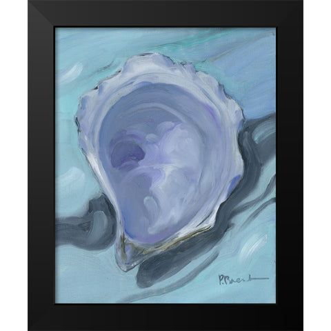 Oyster Close Up XII - Aqua Black Modern Wood Framed Art Print by Brent, Paul