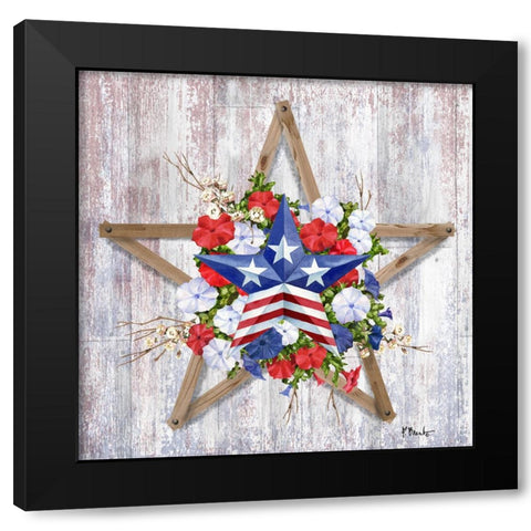 Patriotic Wreath II Black Modern Wood Framed Art Print by Brent, Paul