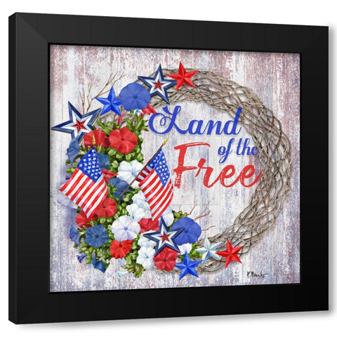Patriotic Wreath III Black Modern Wood Framed Art Print by Brent, Paul
