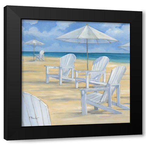 Blanco Beach Square III Black Modern Wood Framed Art Print with Double Matting by Brent, Paul