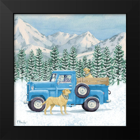 Winter Pups I Black Modern Wood Framed Art Print by Brent, Paul