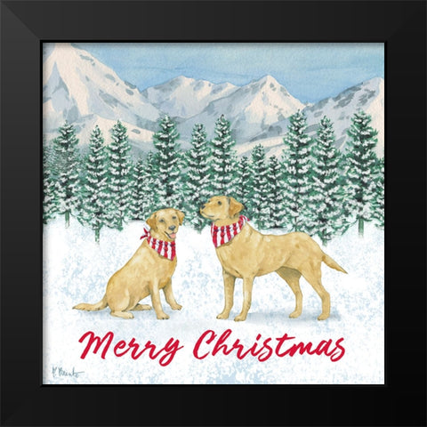 Winter Pups II - Holiday Black Modern Wood Framed Art Print by Brent, Paul