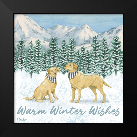 Winter Pups II Black Modern Wood Framed Art Print by Brent, Paul
