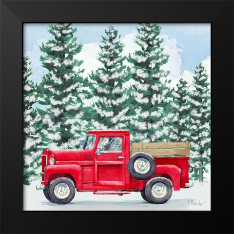 Winter Truck - Holiday Black Modern Wood Framed Art Print by Brent, Paul