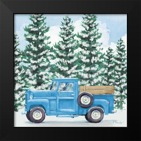 Blue Winter Truck Black Modern Wood Framed Art Print by Brent, Paul