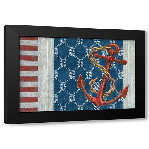 Windjammer Anchor Black Modern Wood Framed Art Print by Brent, Paul