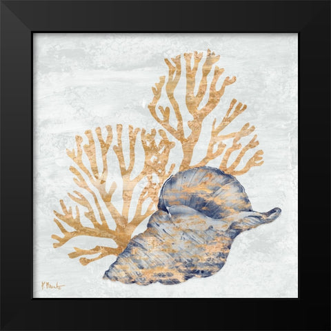 Shimmering Shells II - Indigo Black Modern Wood Framed Art Print by Brent, Paul