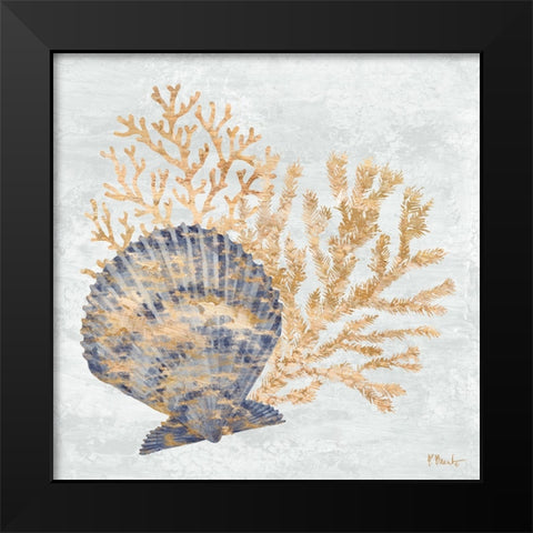 Shimmering Shells III - Indigo Black Modern Wood Framed Art Print by Brent, Paul